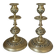 pair of openwork gilded brass candlesticks from the 19th century