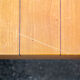 Dining table in beech wood with stripes of hibiscus, italy 70s