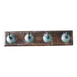 Patère ancienne (4 portants) bois et céramique