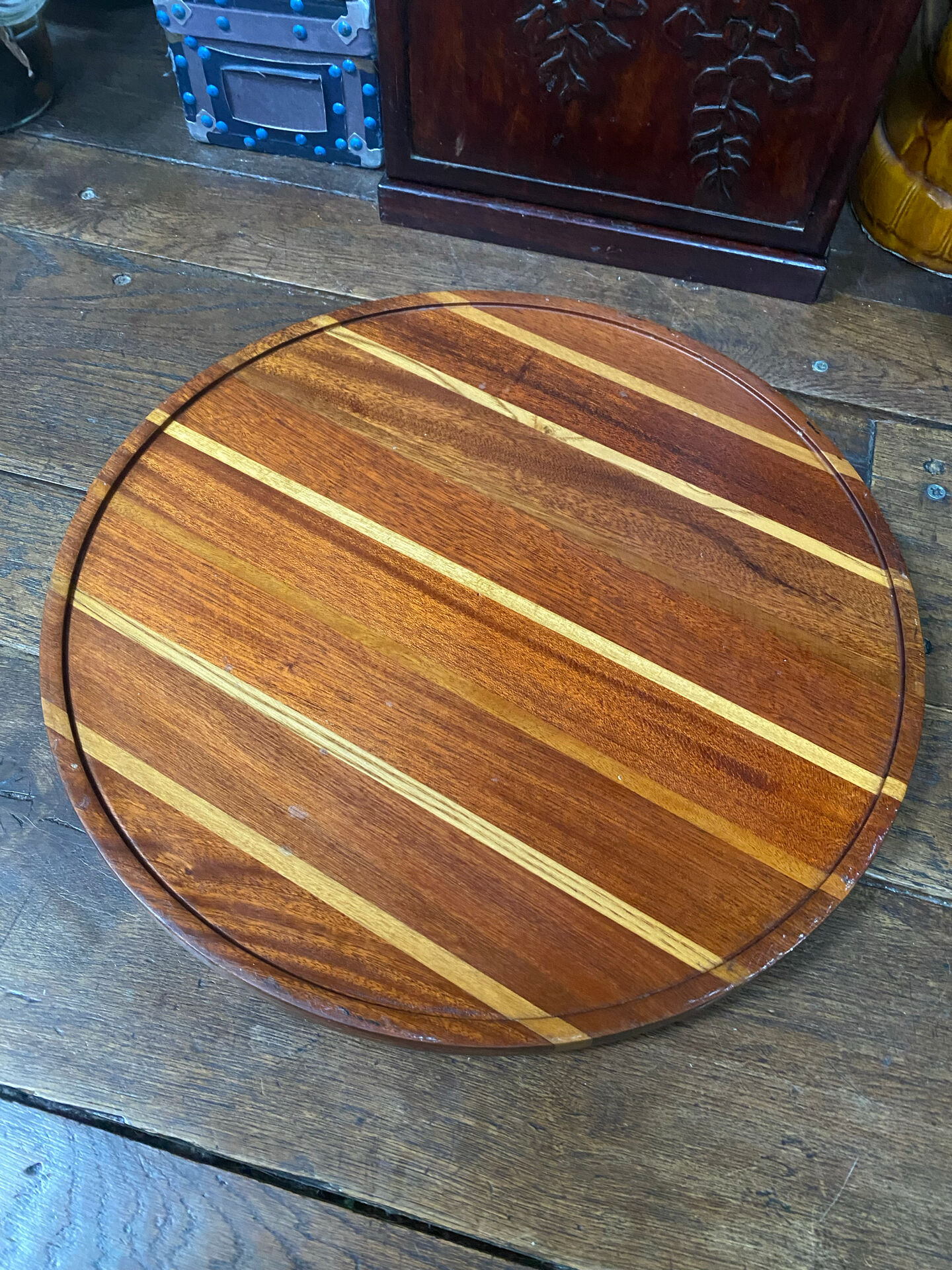 Vintage Lazy Susan rotating tray Copydex