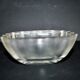 Lalique glass ashtray bowl with frosted finish, engraved with wave design, signed Lalique.
