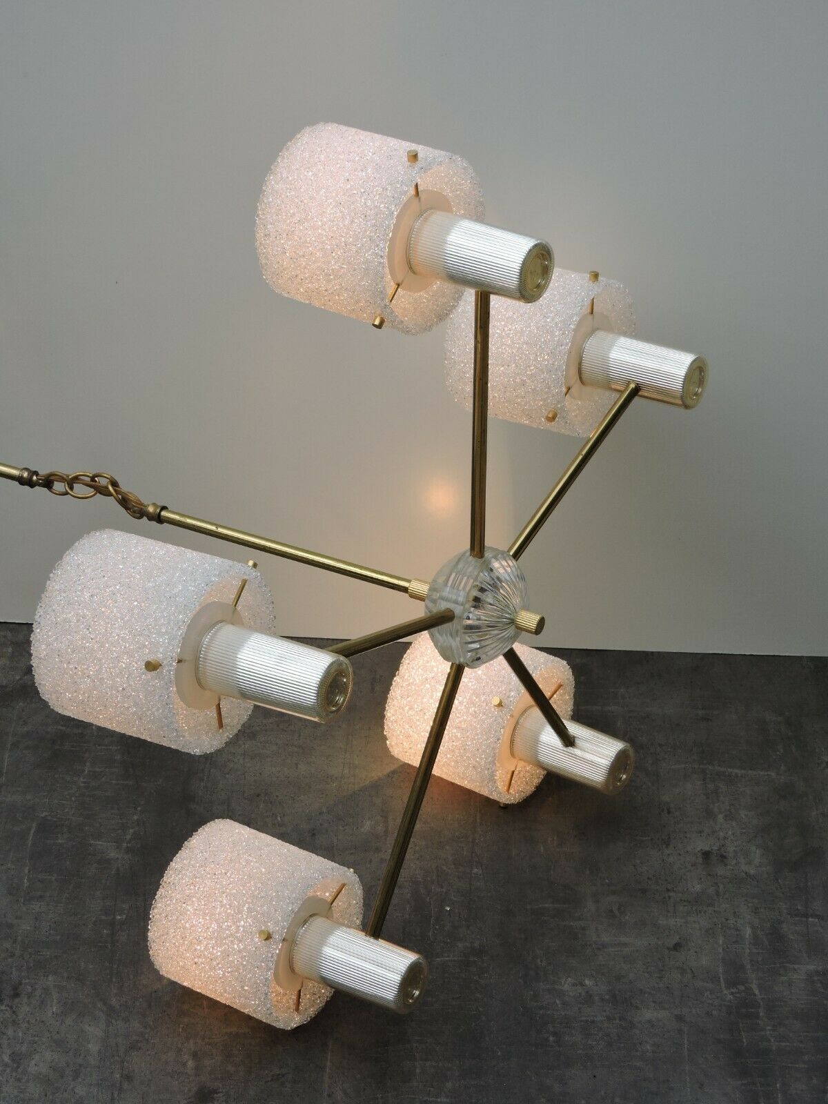 Lustre suspension Vintage Design Perplex 5 feux