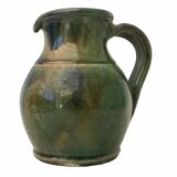 Vintage enameled terracotta pitcher