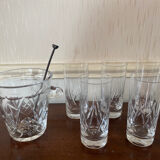 Ice bucket with 5 glasses orangeade crystal Saint Louis