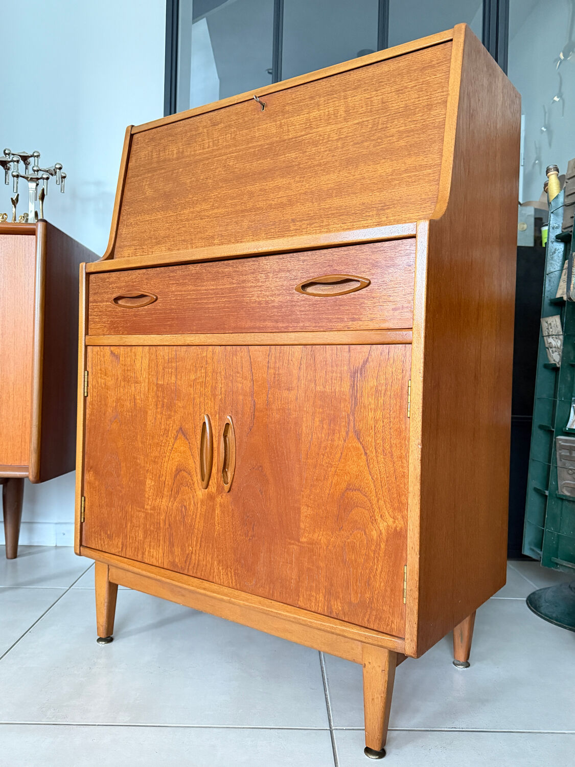 Vintage Jentique teak secretary desk