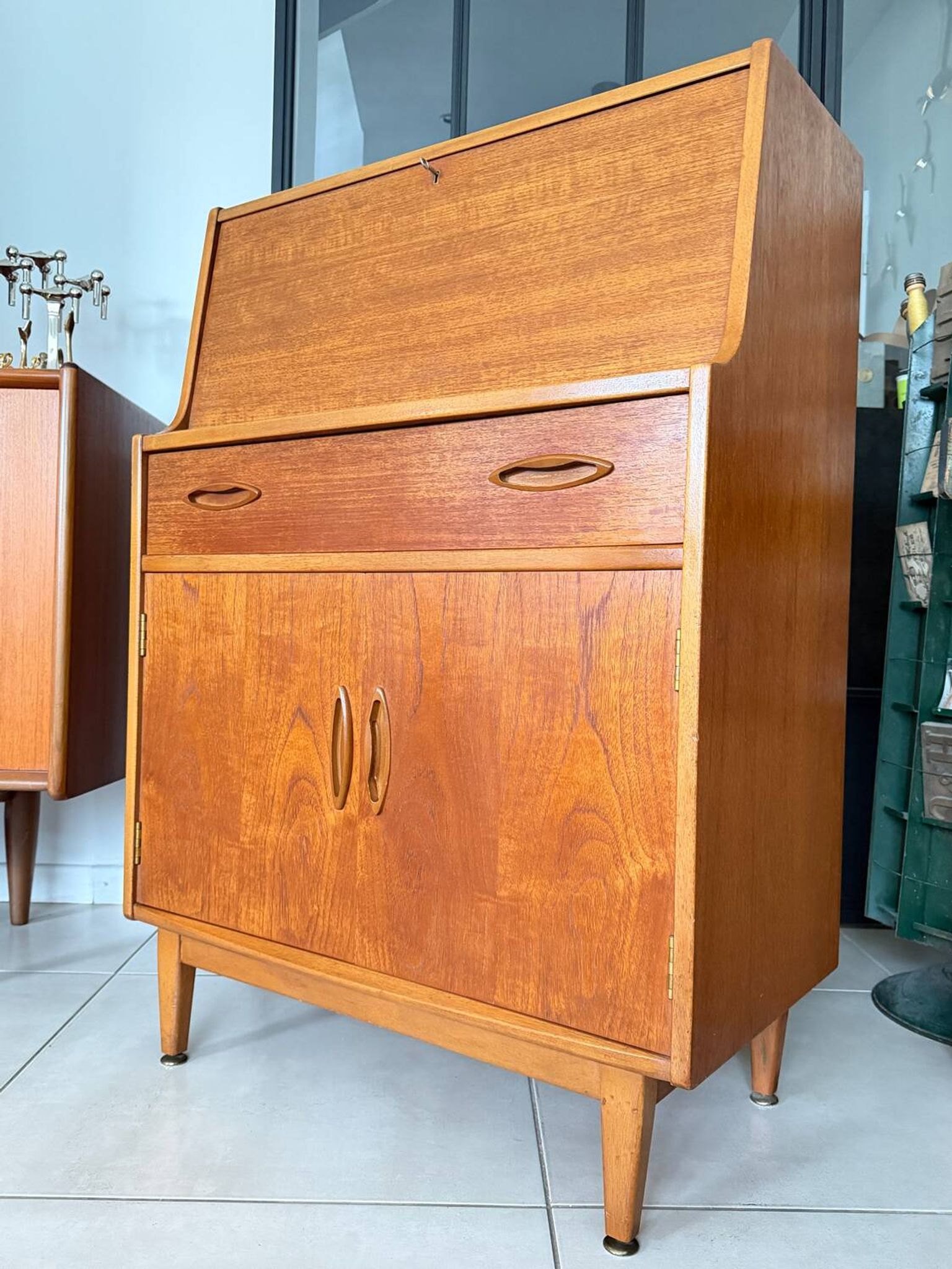 Vintage Jentique teak secretary desk