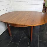 Vintage 60s extendable round teak table