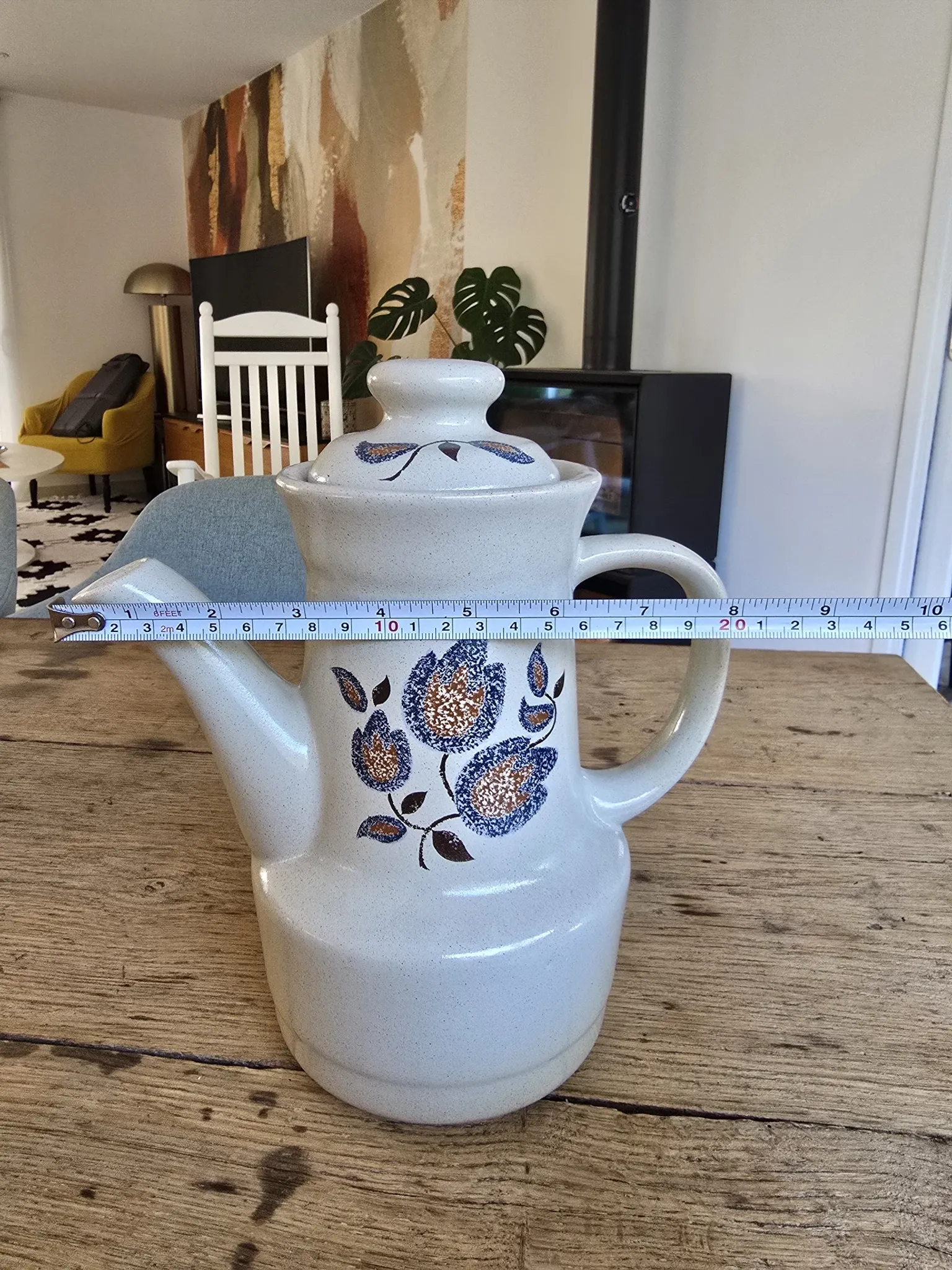 Vintage 1970s coffee pot "Sologne" St Amand earthenware