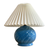 Lampe boule céramique abat-jour plissé