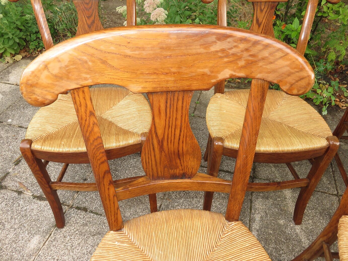 Lot de 6 anciennes chaises rustiques