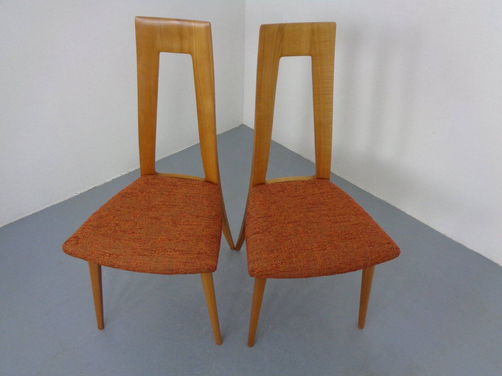 Cherry wood chairs by Ernst-Martin Dettinger, Germany, 1960s, set of 2.