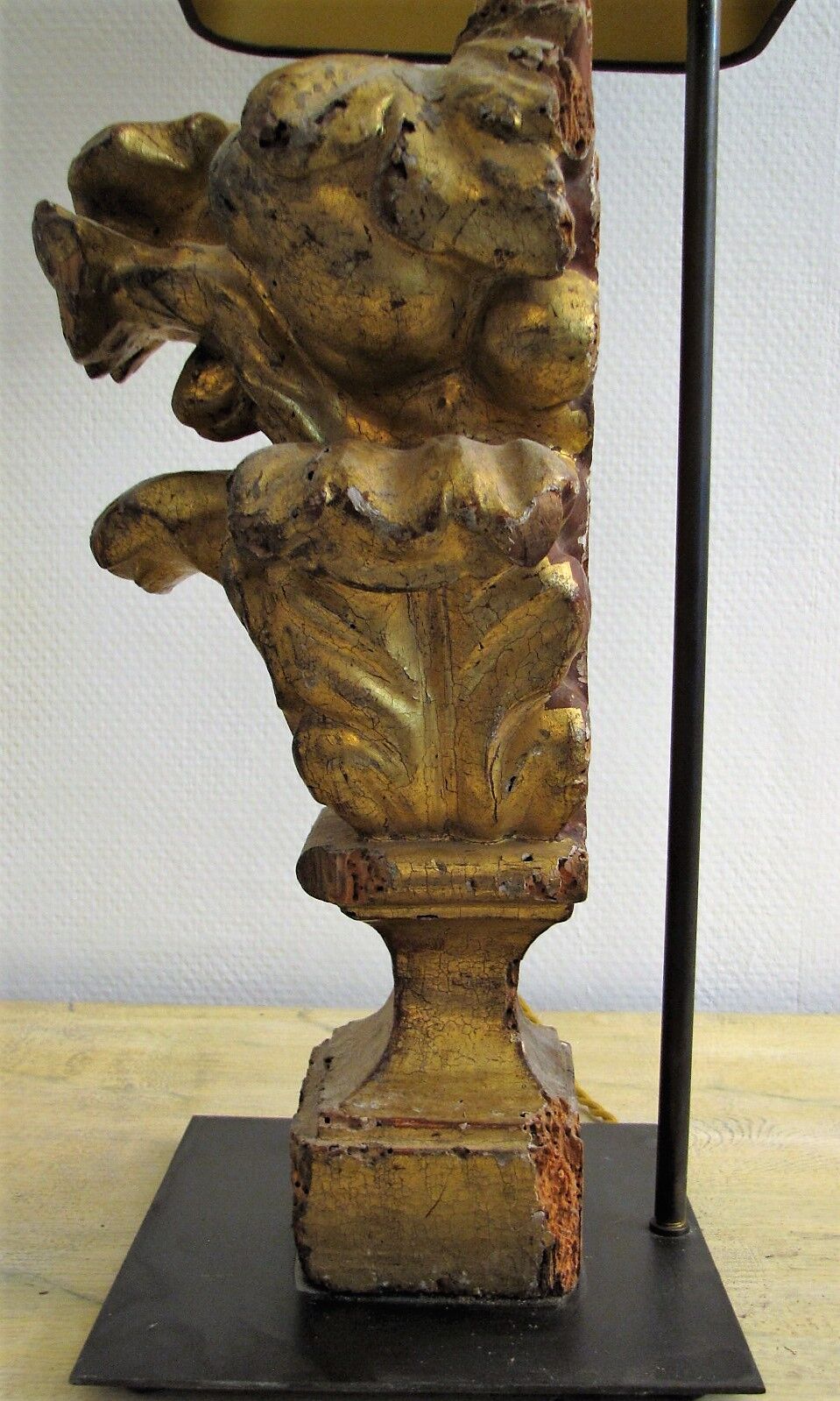 Golden late 18th century wooden lamp