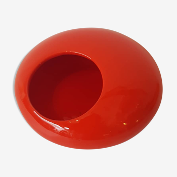 Coupe vide-poche ceramique rouge années 1960 1970