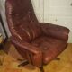 Superb relax armchair in burgundy leather "G Möbel Sweden".