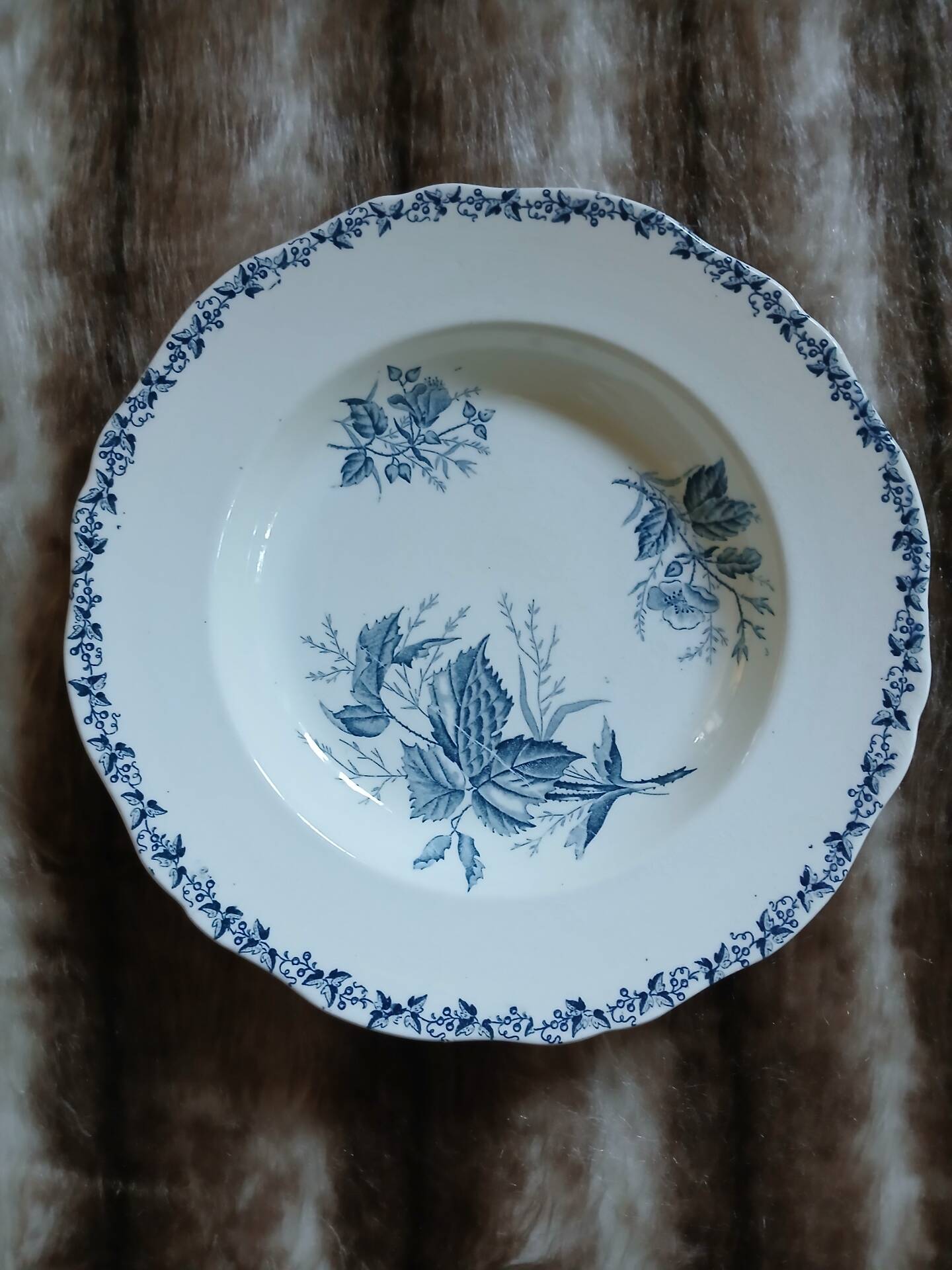 8 antique deep plates in ironstone