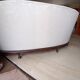 Vintage white curved tufted 3-seater sofa