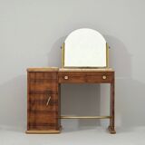 Art Deco dressing table in walnut and marble, circa 1940s.
