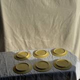 Set of 6 modern yellow dessert plates D19