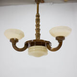 Lustre en bois Art Déco, années 1930