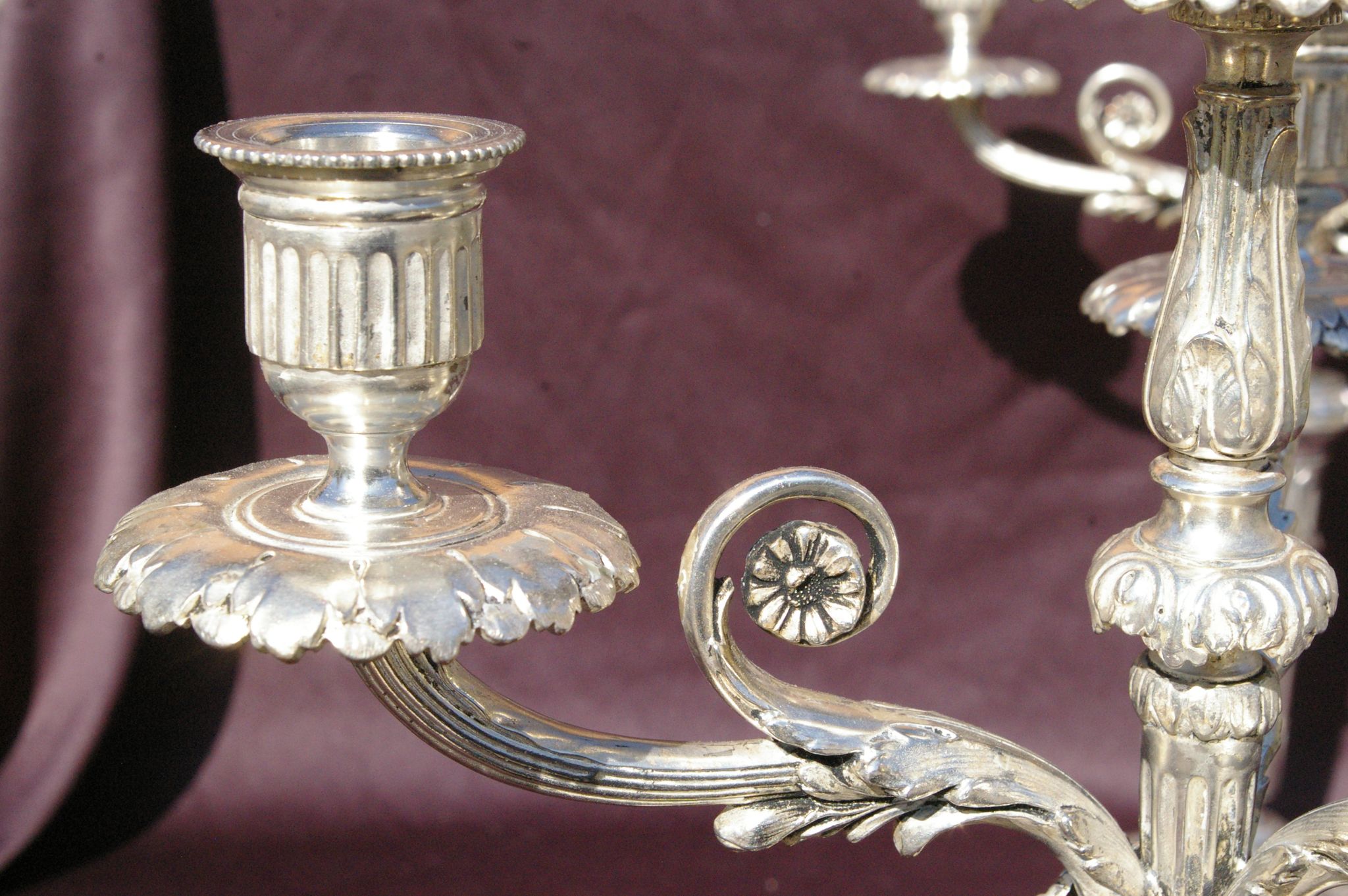 Gallia Christofle Paire 2 Candelabras Chandeliers Silver Bronze Louis XVI H45cm