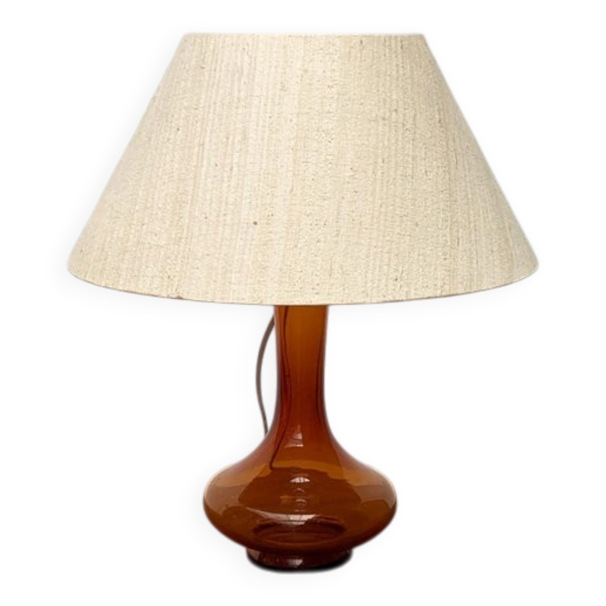 Mid-century Danish glass table lamp by Holmegaard