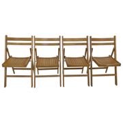 Set of four vintage wooden folding chair minimalism design 60s