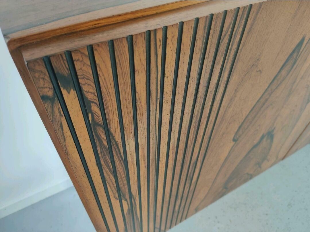 Vintage rosewood sideboard, chrome 1960