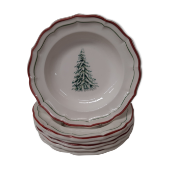 Set of 6 hollow plates christmas fillets