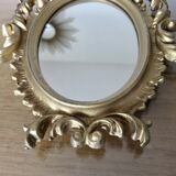 Small baroque mirror in gilded resin, made in Italy, 1970