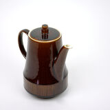 Brown enamelled sandstone teapot with a small lid