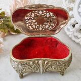 Vintage openwork silver metal jewelry box