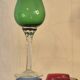Colored stemmed glasses