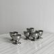 6 vintage stainless steel egg cups
