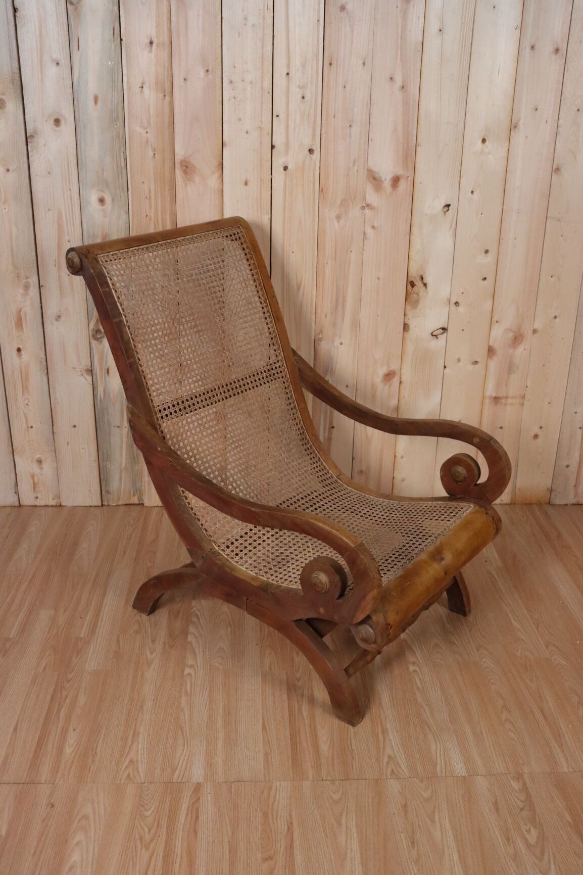 Solid wood chair and caning