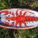 Vallauris earthenware plate signed by Kurt and Monique Brunner - lobster