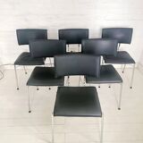 Set of six Sparta leather chairs by Christoph Hindermann for Dietiker, 1990s.