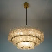 1960s vintage mid century doria ice glass CHANDELIER with 63 glass tubes