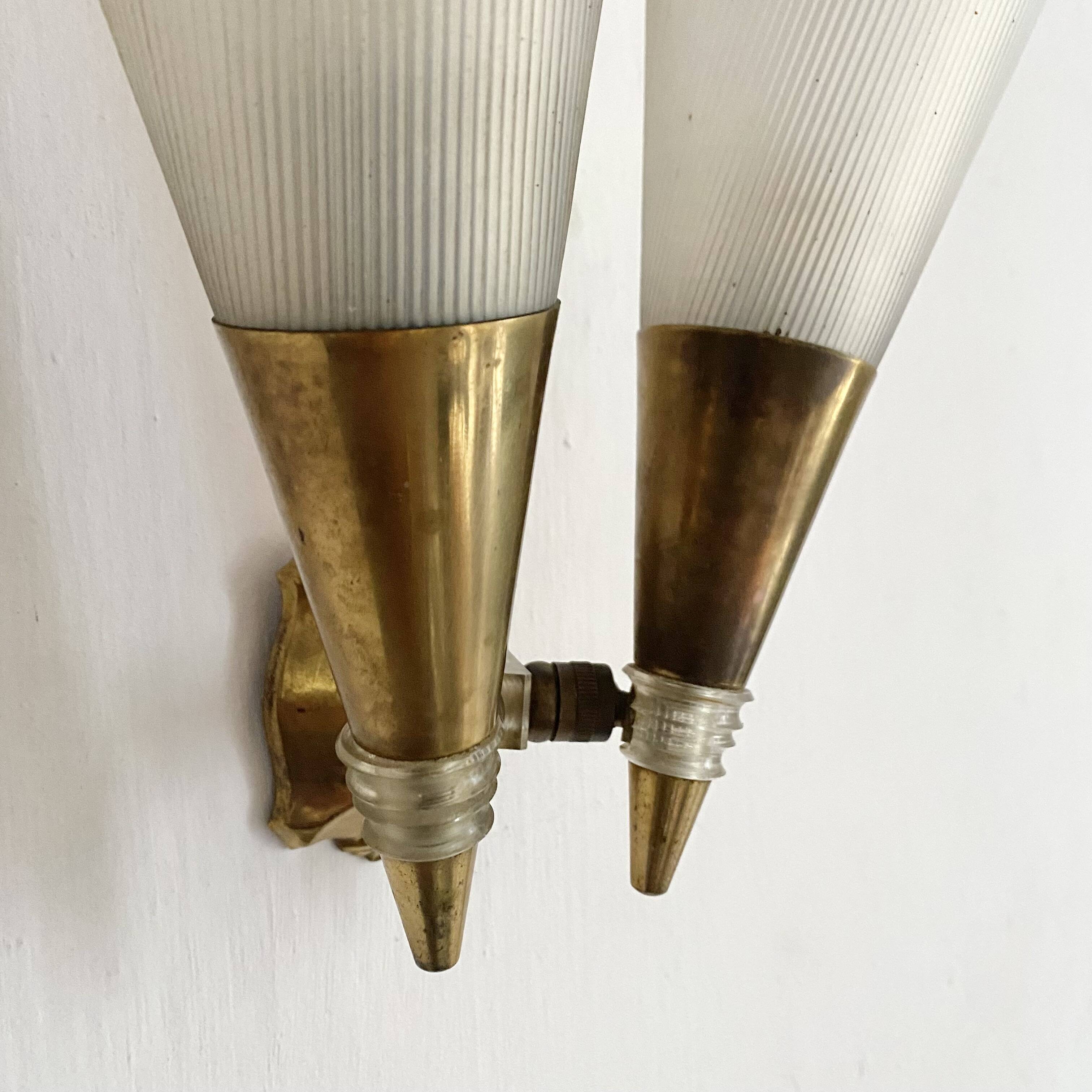 Adjustable conical wall lights from the 60s