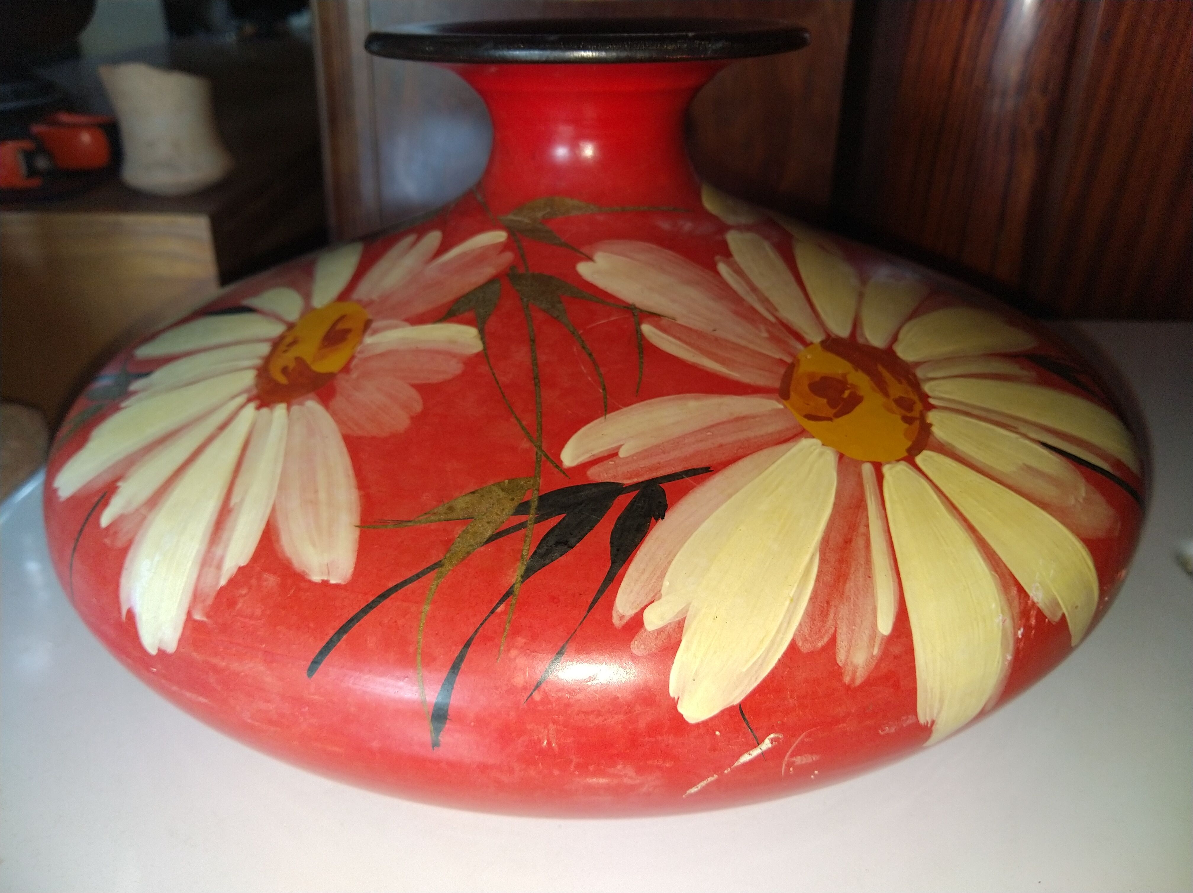 Ceramic vase painted by Louis Giraud, Vallauris, circa 1930