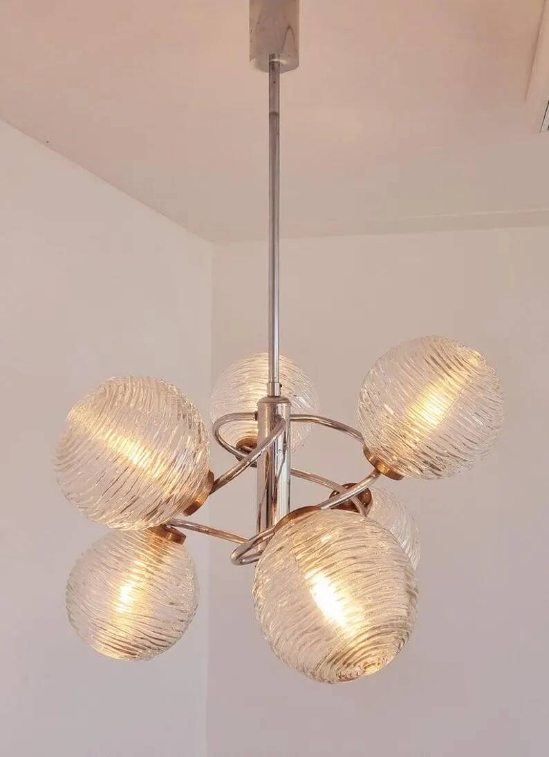 Large Midcentury Galaxy Sputnik Chandelier, Germany, 1970s