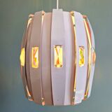 Scandinavian pendant light in metal and prismatic glass, Werner Schou, 1960-70