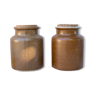 2 stoneware pots with cork lid
