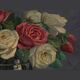 Painting the bouquet of roses, oil on canvas, signed Paul Marengo, art deco