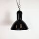 Black Enamel Industrial Pendant Lamp from AEG, 1930s