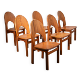 Ensemble de 6 chaises de salle à manger en pin par Ranier Daumiller