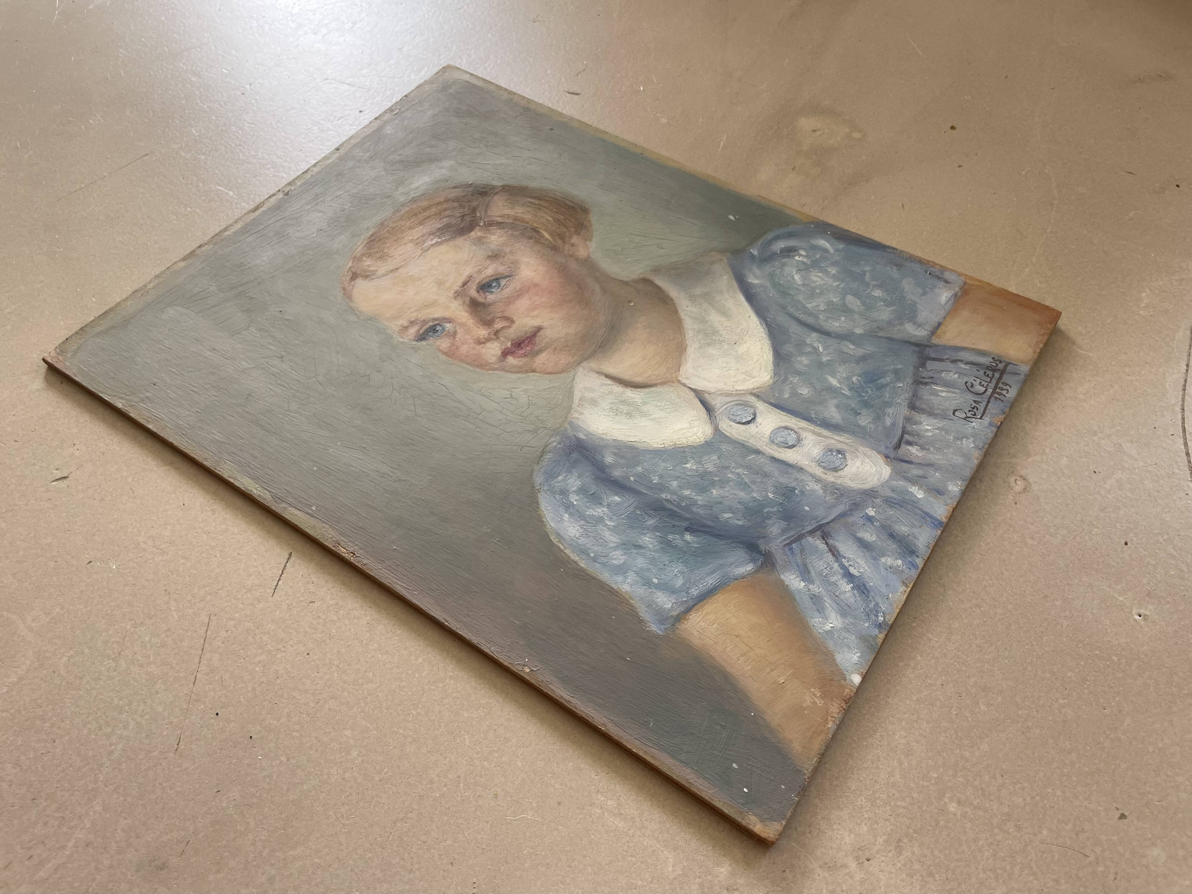 Portrait de fillette sur panneau, 1939