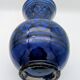Grand Vase Balustre en Céramique Safi - Décor Géométrique Bleu Noir - Maroc