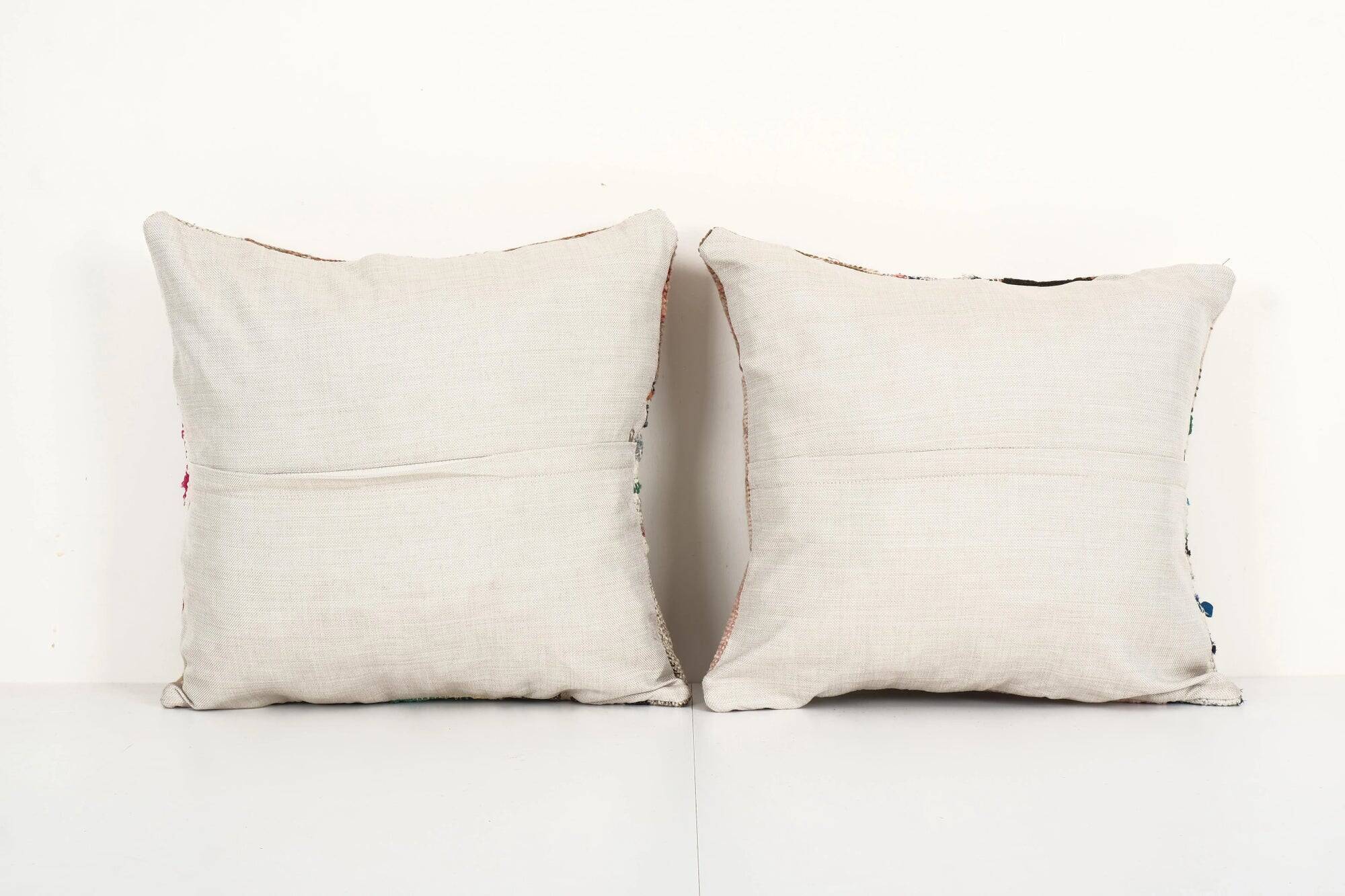 Set of 2 vintage kilim cushion covers 46x46 cm