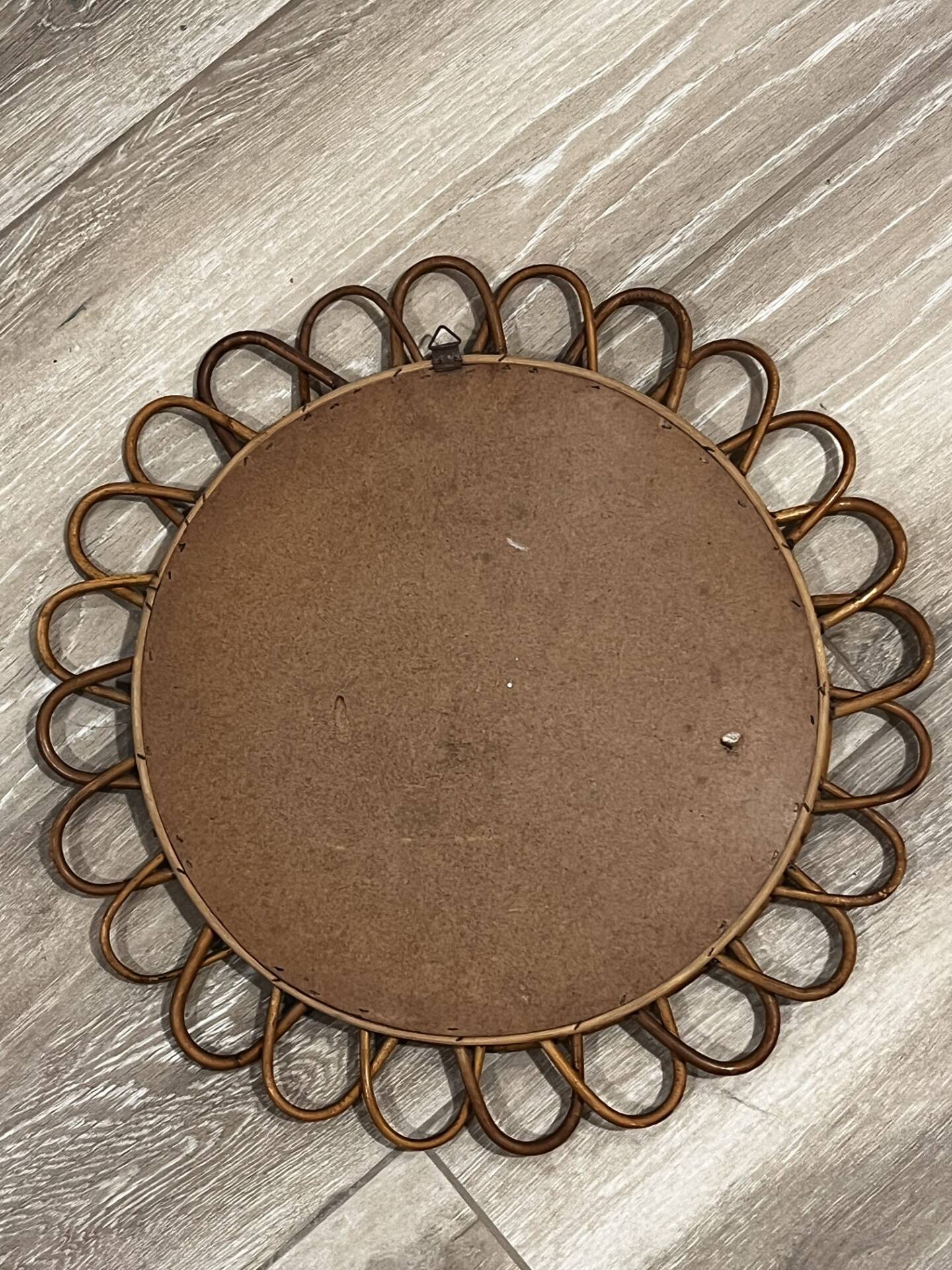 Antique rattan mirror