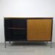 Sideboard storage modernist design 70s vintage oak metal